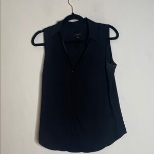 Ann Taylor Classic Navy Sleeveless Blouse